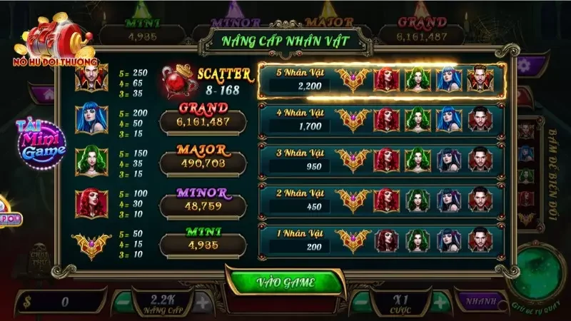 Biểu tượng thường gặp trong game Slots Bá Tước Quyền Năng