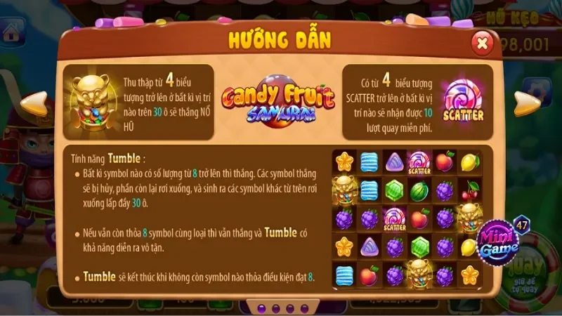 Cách chơi Jackpot Candy khá dễ dàng